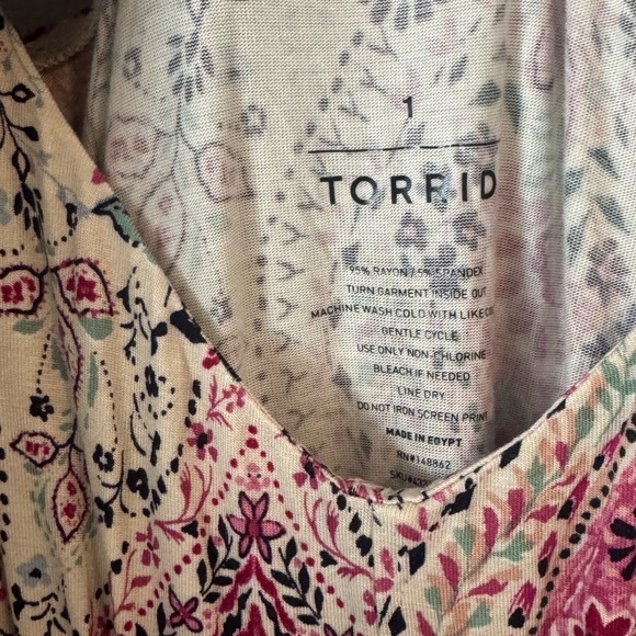 Torrid Pink and Cream Floral Maxi Dress - Picture 3 of 4